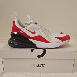 Nike Air Max 270 White Red & Black Running Shoes
